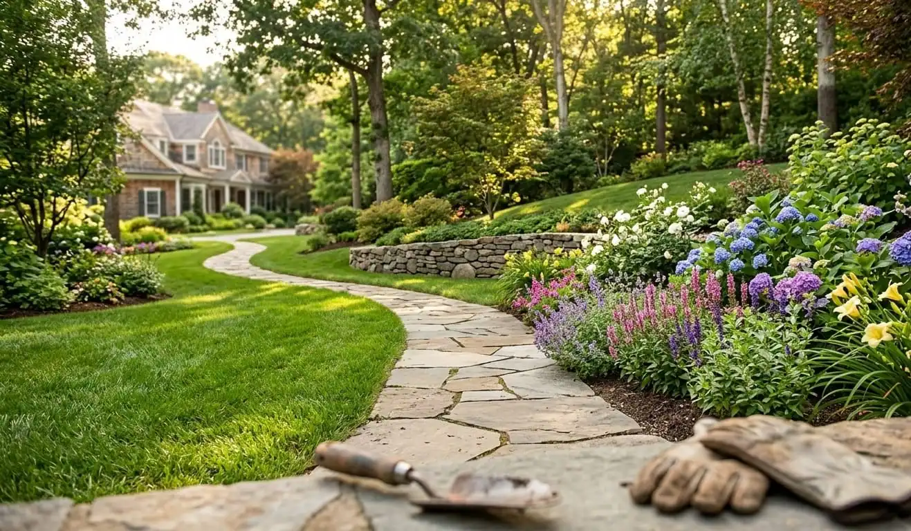 Stone paver garden